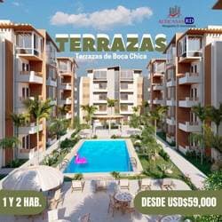 Vendo Impresionante Proyectos de Apartamentos para Inversión, Boca Chica desde USD$59,000